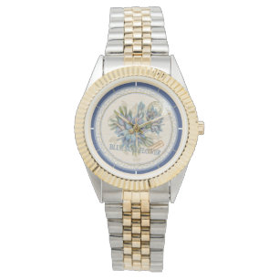 Montre G Bureau de création Fleur bleue