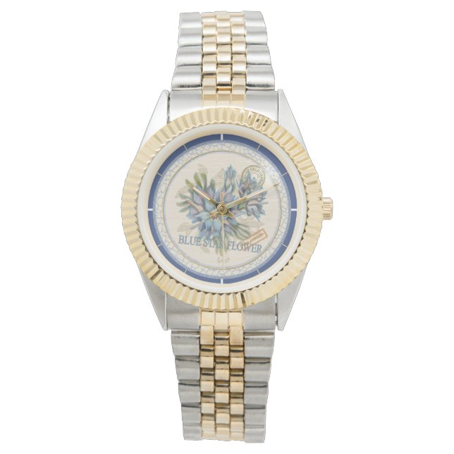 Montre G Bureau de création Fleur bleue (devant)