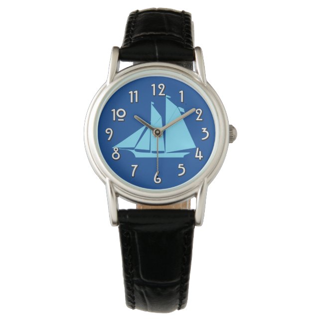 Montre Gaff Ketch Sailboat Silhouette (devant)