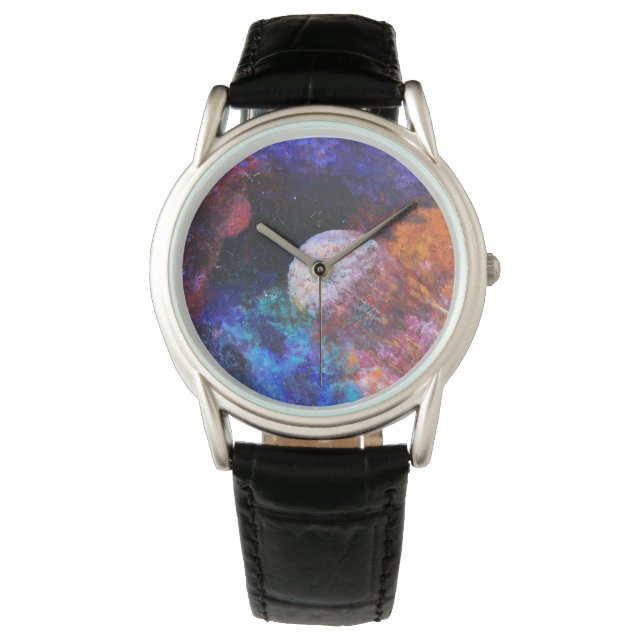 Montre Galaxie colorée Espace extra-atmosphérique Peintur (devant)