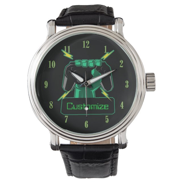 Montre Gamer de puissance personnalisé (devant)