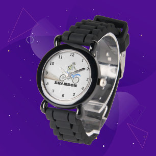 Montre Garçon Cool Moto Noir Personnalisé Enfants