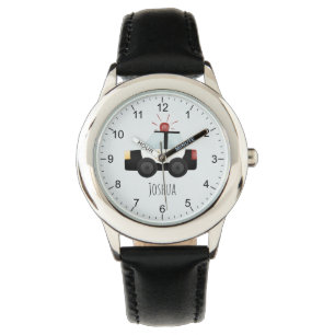 Montre Garçons Cute Police Bleue Moderne Voiture Enfants