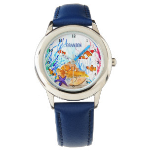Montre Garçons Ocean Fish Cute Modern Blue Kids Watch