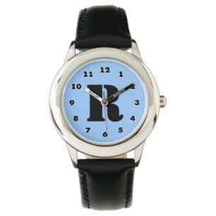 Montre Garçons regardent   lettre personnalisée R monog