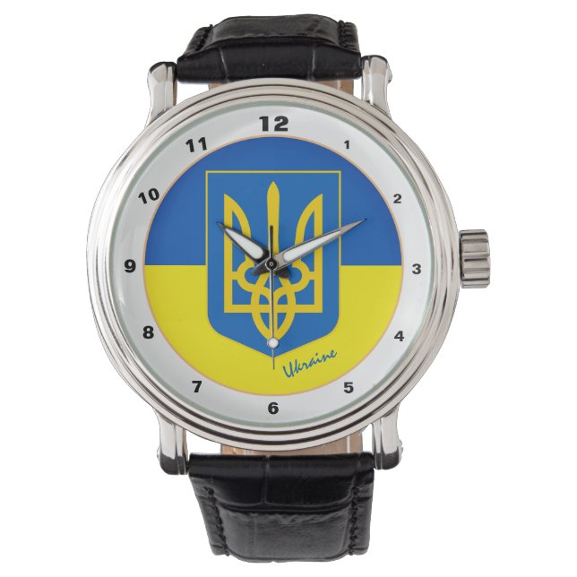 Montre Garde drapeau ukrainien, mode Ukraine / tryzub (devant)