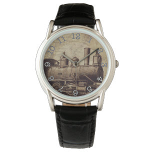 Montre Garde en cuir noir du protège-train de la couronne