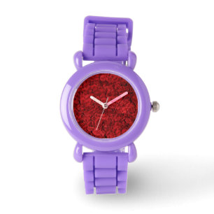 MONTRE GARDE ROSE DE LA SANGLE DE PARTIES SCINTILLANT ROU