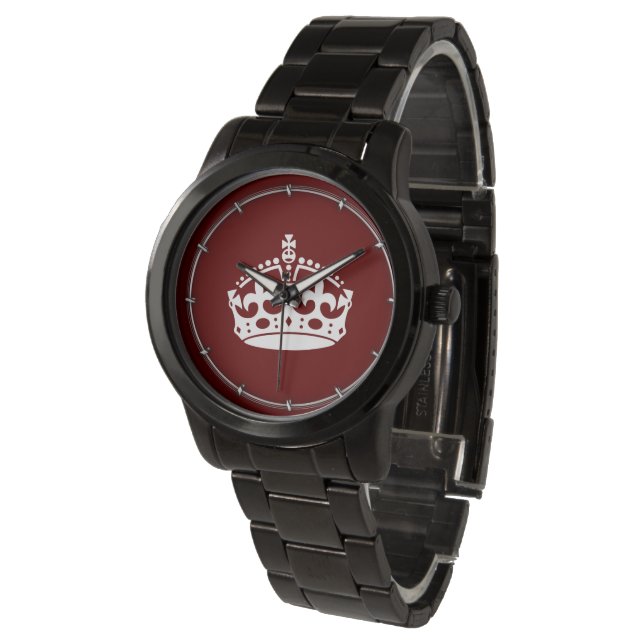 Montre Garder calme Couronne Bourgogne rouge Accent (Incliné)