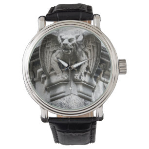 Montre Gargoyle Vintage bracelet en cuir Black Watch