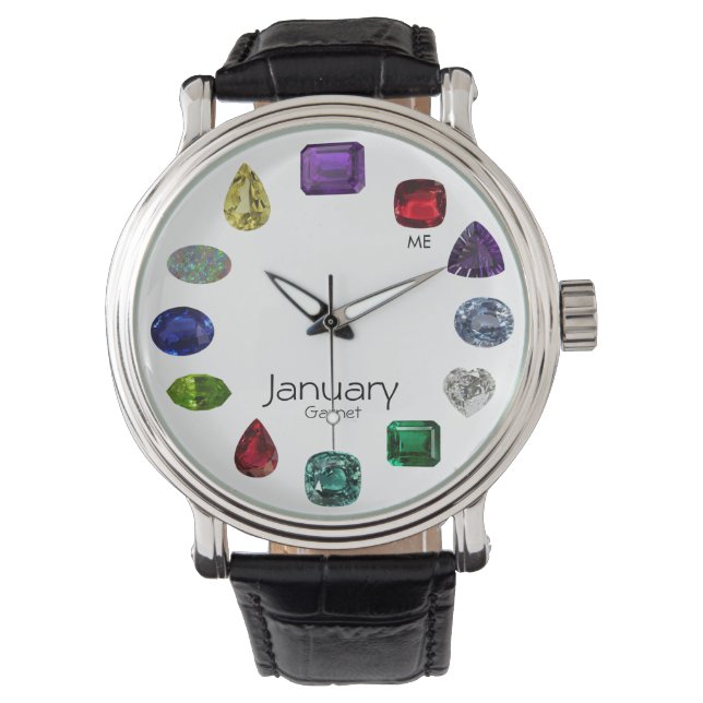 Montre Garnet, Janvier Birthstone (devant)