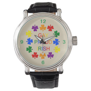 Montre Gay Fier Irlandais LGBT Rainbow Shamrocks
