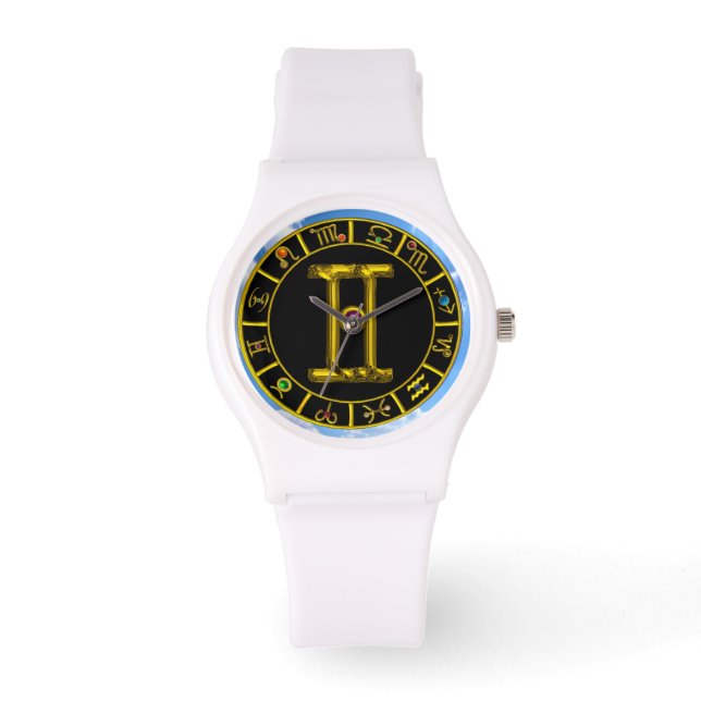 Montre GEMINI OR ZODIAC JEULE D'ANNIVERSAIRE, Vert, Noir (Recto)