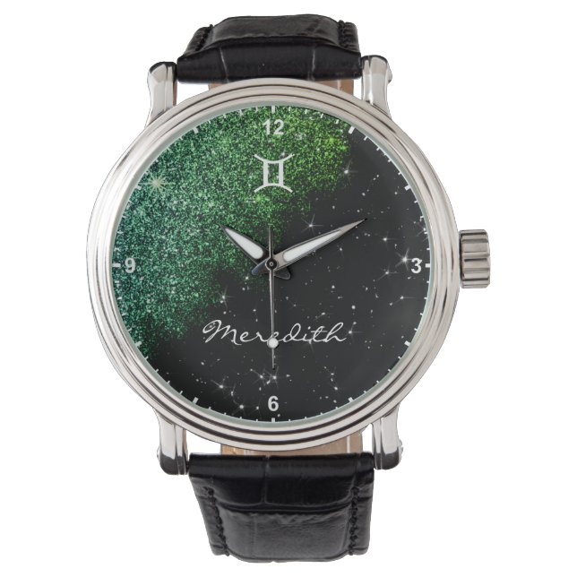 Montre Gemini Zodiac Signal Turquoise Parties scintillant (devant)