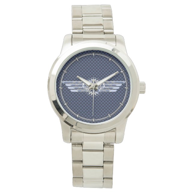 Montre Général Air Pilote Chrome Comme Ailes Compass (devant)