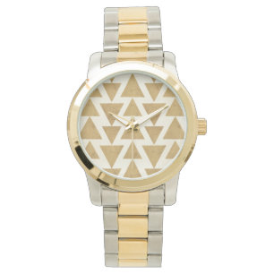 Montre Geo Step extérieur   Motif géométrique or