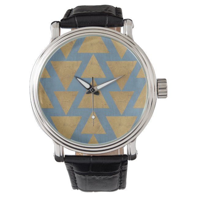Montre Geo Step extérieur | Motif Gold & Blue (devant)