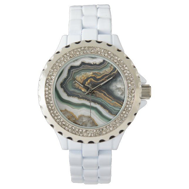 Montre Geode Rock Crystals Quartz Minéral (devant)