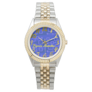 Montre Géométrique bleue