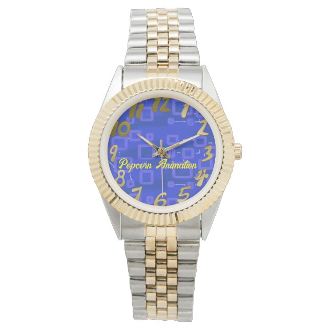 Montre Géométrique bleue (devant)