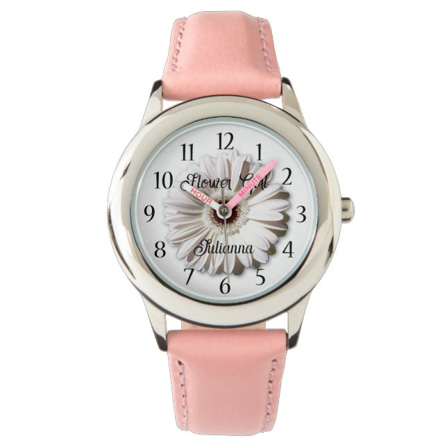 Montre Gerbera Daisy Flower Girl rose (devant)
