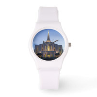 Gilbert Arizona LDS Temple Blanc Silicon Watch
