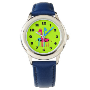 Montre Giraffes de cartons mignons