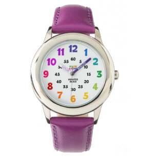 Montre Girls Bold Number Purple Apprendre à raconter l'he