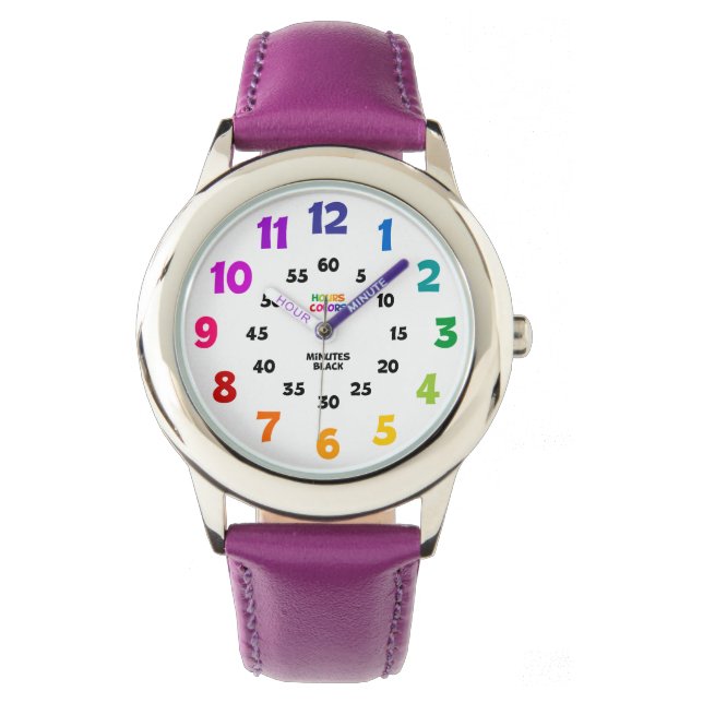 Montre Girls Bold Number Purple Apprendre à raconter l'he (devant)