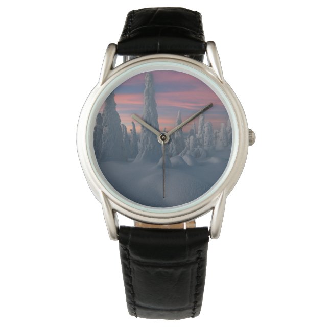 Montre Glace et neige | Arbres couverts de neige, Laponie (devant)