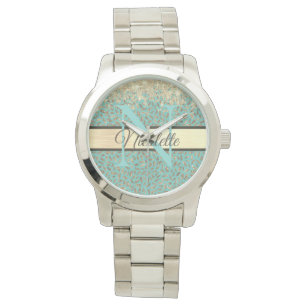 Montre Glitterie Or Plumes Monogramme