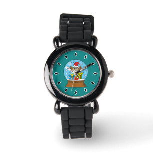 Montre Globe des neiges avec Chouette du Père Noël