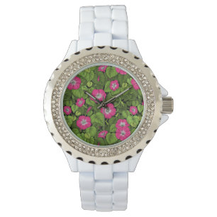 Montre Gloire du matin en rose et vert
