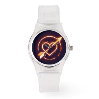 Montre glowing image of a heart with cupid's arrow
