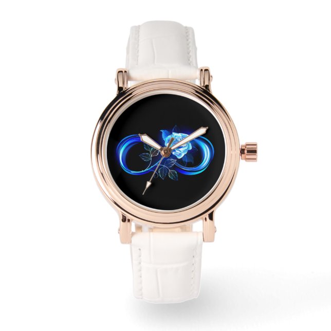 Montre Glowing infinity with blue rose (Recto)