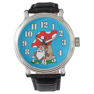 Montre Gnome au champignon rouge et blanc