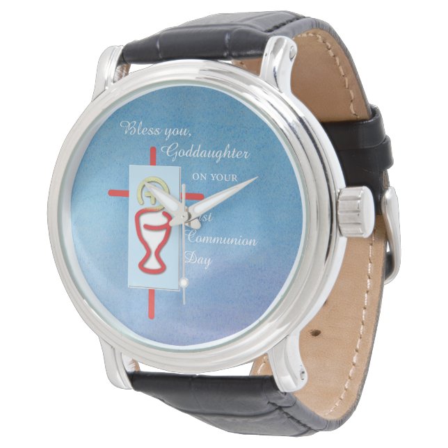 Montre Godgirl, Première Communion Sainte, Turquoise (Incliné)