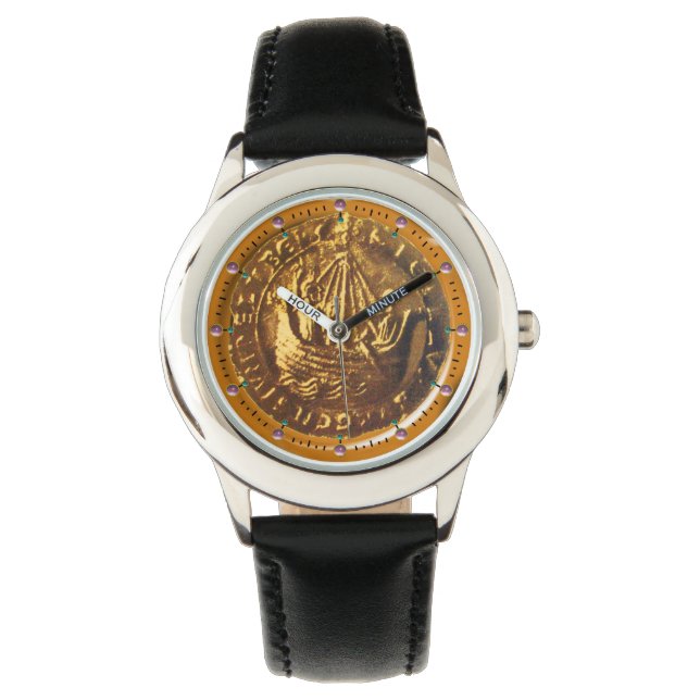 Montre GOLD ANTIQUE SHIP, GALLEON COIN Sceau de cire (devant)