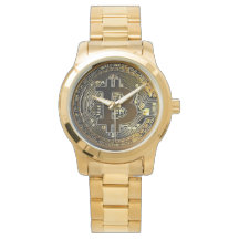 Gold Bitcoin Watch pour l'homme