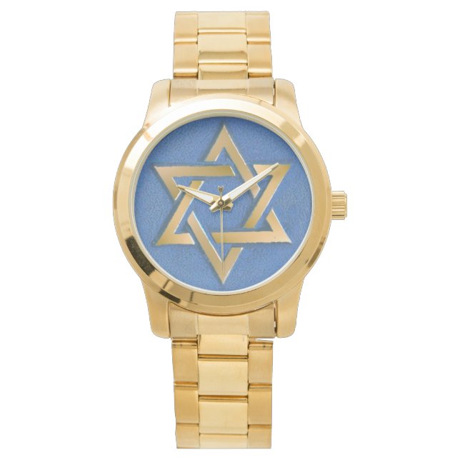 Montre Gold Blue Star de David Art Panel (devant)