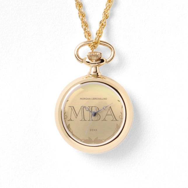 Montre Gold Grad Name MBA Graduation (Recto)
