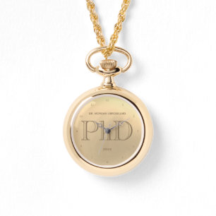 Montre Gold Grad Name PhD Graduation Watch