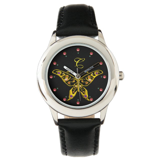 Montre GOLD HYPER BUTTERFLY AVEC GEMSTONES Monogramme Noi (devant)