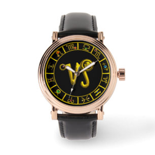 MONTRE GOLD ZODIAC SIGNES D'ANNIVERSAIRE /CAPRICORN