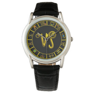 MONTRE GOLD ZODIAC SIGNES D'ANNIVERSAIRE /CAPRICORN