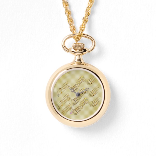 Montre Golden Music Notes Wraparound Gold Watch (Recto)