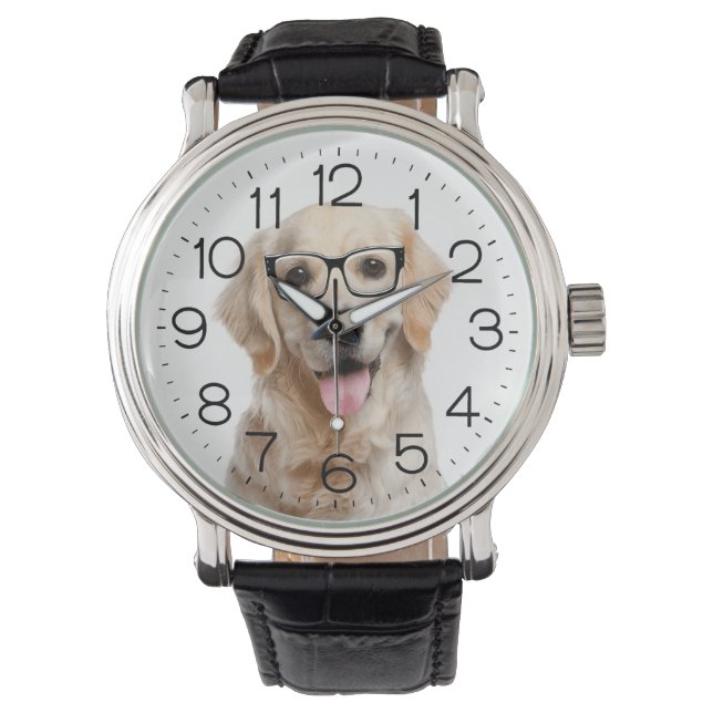 Montre Golden Retriever avec lunettes (devant)