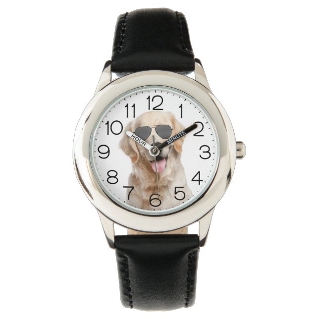Montre Golden Retriever avec lunettes de soleil (devant)