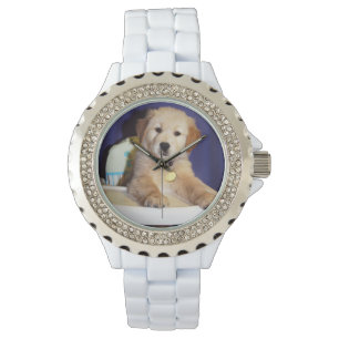 Montre Golden Retriever Puppy en chaise haute