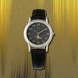 Montre Golden - Scorpio Zodiac -monogrammed noir
